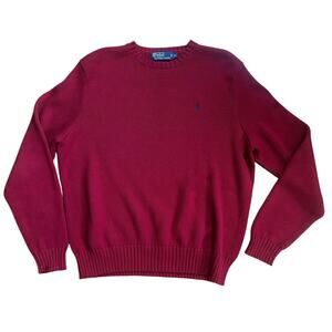 Vintage Polo by Ralph Lauren Mens Pima Cotton Red Crewneck Sweater Size XL